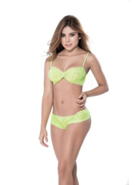 Ensemble culotte et haut en dentelle Vert Vif 207HGRE Volume 2